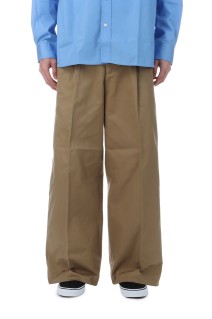 2TUCK WIDE CHINO TROUSERS - CAMEL (253-60502)