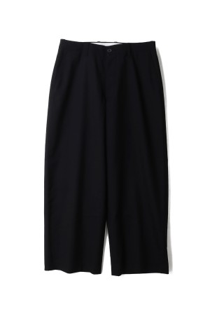 SUMMER WOOL WIDE TROUSERS - BLACK (261-60514)
