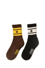 SD Sports Socks 2P Type-2 - BLACK / BROWN