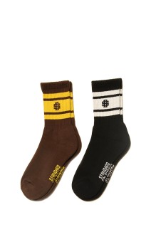SD Sports Socks 2P Type-2 - BLACK / BROWN