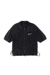 CPG FULL ZIP SS KNIT SHIRT - BLACK (26SS-CPG-10 / FS2025)