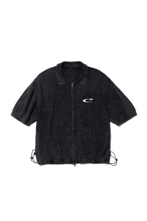 CPG FULL ZIP SS KNIT SHIRT - BLACK (26SS-CPG-10 / FS2025)
