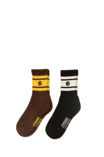 SD Sports Socks 2P Type 2 - BLACK / BROWN