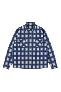SD Print Flannel Check Shirt - NAVY