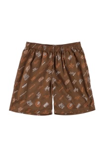 SD Foot Print Easy Shorts - BROWN