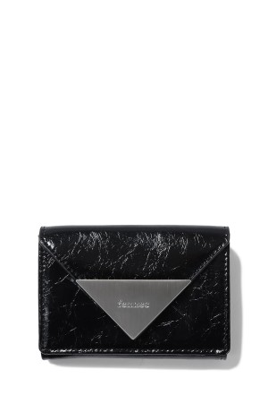 CRINKLE TRIANGLE TRIPLE WALLET - BLACK (FM2PK07BKF)