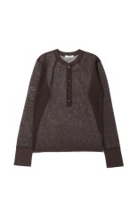 Sheer Henley Knit - BROWN (62610514)