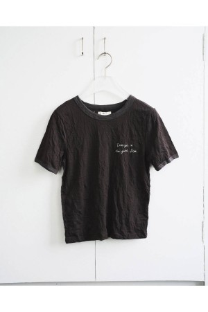 Lettering Washer T-Shirts - BROWN (62610610)