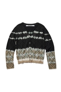 Dip-dye Check Knit Cardigan - BLACK (0126010505)