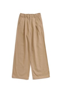 COTTON TWILL WIDE PANTS - 41 BEIGE (26SMSPA07)
