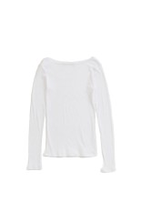 SHEER RIB LONG SLEEVE TEE - 01 WHITE (26SMSCU07)