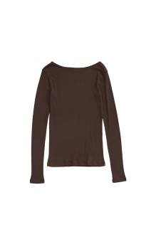 SHEER RIB LONG SLEEVE TEE - 48 BROWN (26SMSCU07)