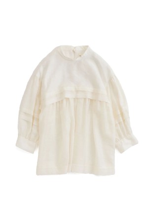 SHEER TUCK BLOUSE - 01 WHITE (26SMSBL03)