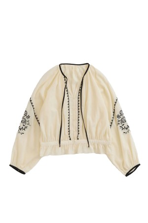 EMBROIDERED BLOUSE - 02 ECRU (26SMSBL09)