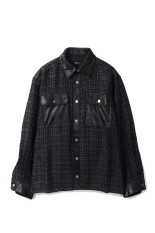 NEW RICH TWEED CHECK SHIRT - BLACK (BR25AW-S2005)