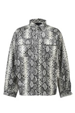NEW RICH FAUX LEATHER SHIRT - GREY PYTHON (BR26SS-S2002)