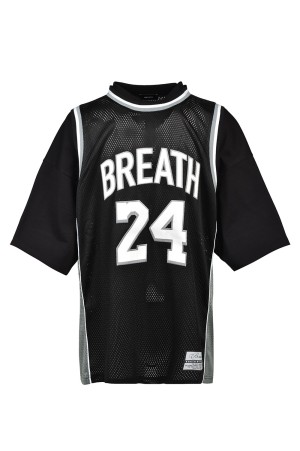 LAYERED BASKET BALL JERSEY TEE - BLACK (BR26SS-C5015)