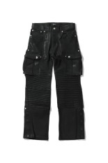 COATING SLIM BIKER CARGO PANTS - BLACK (BR26SS-P1022)