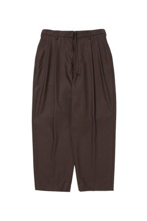 T/W Twill 2 Tuck Wide Easy Trousers - Brown (CTE-26S106)