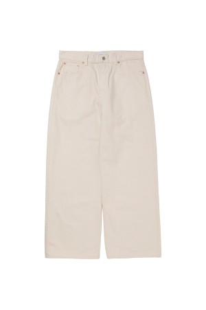 12.5oz Denim 5 Pocket Square Leg Pants - Ivory (CTE-26S114)