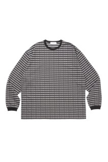 Supima Jacquard Border L/S Tee - Black (CTE-26S329)