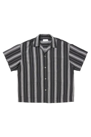 Dobby Chain Stripe S/S Cavana Shirt - Black (CTE-26S414)