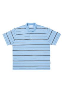 Moss Stitch Border S/S Polo - Saxe (CTE-26S328)