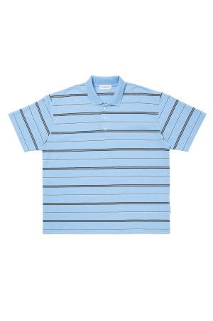 Moss Stitch Border S/S Polo - Saxe (CTE-26S328)