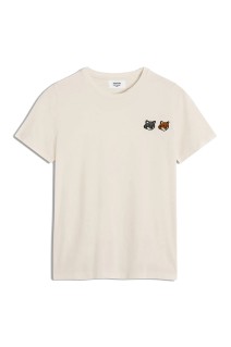 DOUBLE FOX HEAD REGULAR TEE- SHIRT - LATTE (OW011CFKJ7026)