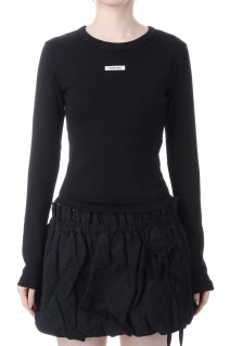 CREW NECK BASIC LONG SLEEVE TOP  - BLACK (BDFASL001BKF)