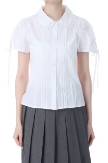 PINTUCK LACE COLLAR BLOUSE - WHITE (BDSPBL001WTF)
