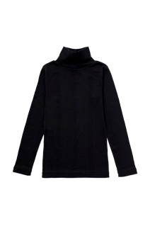 Panel ribbed turtleneck Tee - BLACK (834C)