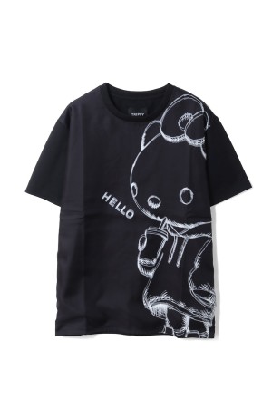 PRINT T-SHIRTS KITTY SKETCH - BLACK (TR-095)