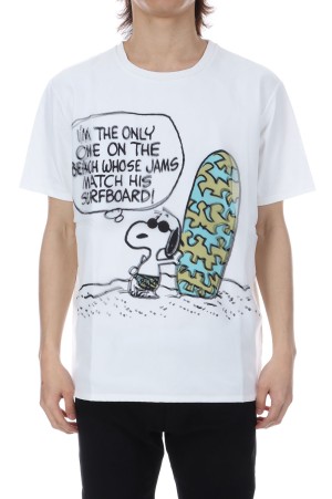 PRINT T-SHIRTS SNOOPY ON THE BEACH - WHITE (TR-099)