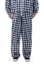 RECYCLED POLYESTER WIND PANTS - BLACK GINGHAM (26SMM0301)