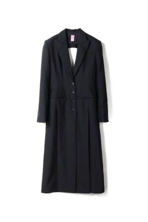 TAILORED LONG OVERCOAT - BLACK (FTC262-0301)