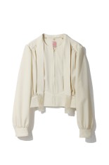 FRINGED TIE BLOUSON - ECRU (FTC262-0205)