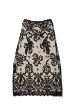 EMBROIDERED LACE SKIRT - BLACK LACE (FTC262-0505)