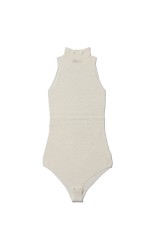 DAMASK LACE KNIT TURTLENECK BODYSUIT - OFF WHITE (FTC262-0712)