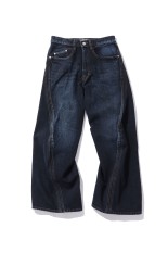 3D TWISTED WIDE LEG JEANS - DARK FADED INDIGO (NF261P15A)