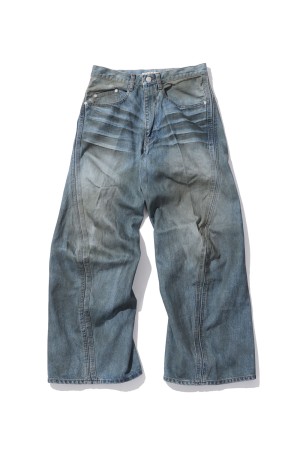 3D TWISTED WIDE LEG JEANS - DIRTY FADED INDIGO (NF261P15B)