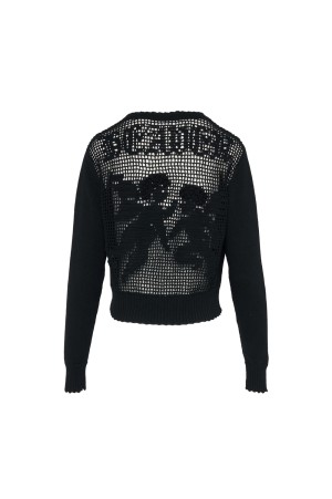Cupid in HEAVEN crochet knit cardigan - Black (TD-26SS-KN52)