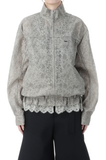 fuzzy lace drawstring blouson - Khaki (TD-26SS-JK52)