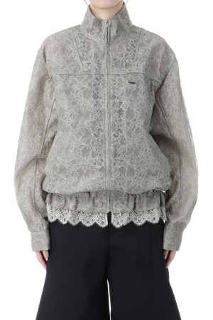 fuzzy lace drawstring blouson - Khaki (TD-26SS-JK52)