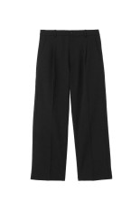 One Tuck Straight Wool Pants - BLACK (GL75753)