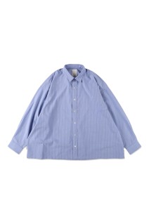 COTTON STRIPE SLIT SHIRT - Sax (SFCSS26S03)