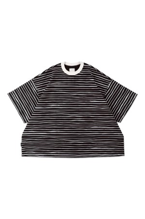 SUPER BIG 90’S SIDE STRIPE SS TEE - Black-White (SFCSS26CS05)