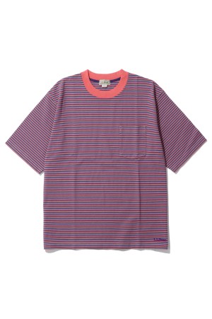 Union Short-Sleeve Striped Tee - Coral / Dusty Mint (6275-4036)