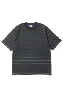 Union Short-Sleeve Striped Tee - Charcoal / Periwinkle (6275-4036)