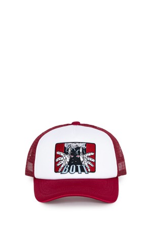 The Hands Mesh-Back Trucker Cap - Red